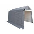 Impact Canopy 7 FT x 12 FT  Storage Shed, Steel Pipe 37.5mm, Polyethene Cover, Grey 070018151